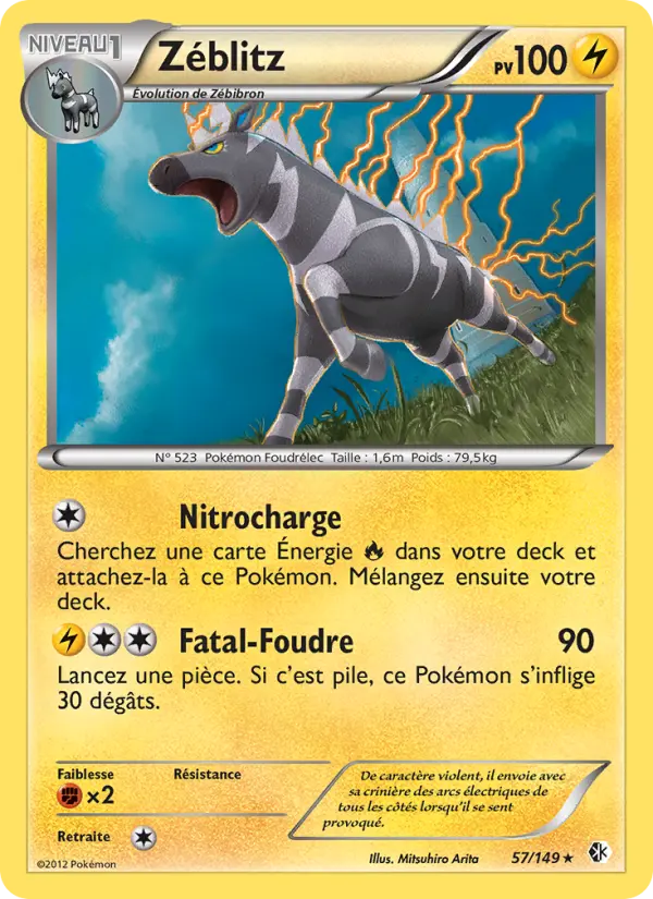 Zéblitz — Carte Pokémon 57 Frontières Franchies