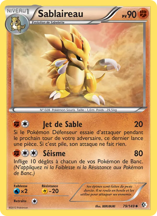 Sablaireau — Carte Pokémon 79 Frontières Franchies