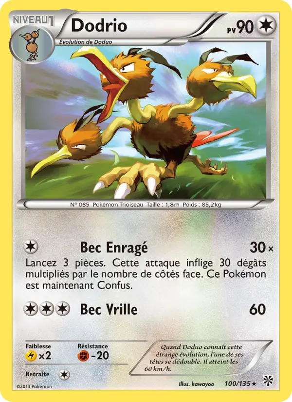 Dodrio — Carte Pokémon 100 Tempète Plasma