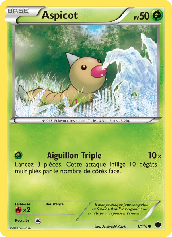 Aspicot — Carte Pokémon 1 Glaciation Plasma