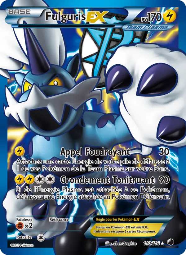 Fulguris-EX — Carte Pokémon 110 Glaciation Plasma
