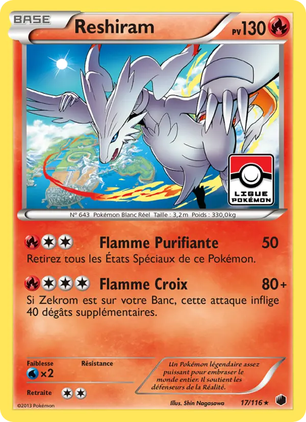 Reshiram — Carte Pokémon 17 Glaciation Plasma