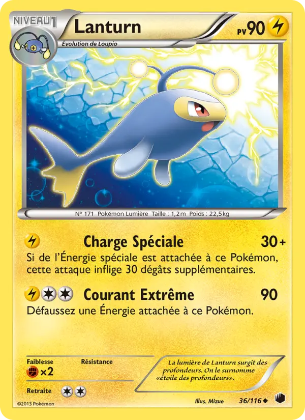 Lanturn — Carte Pokémon 36 Glaciation Plasma