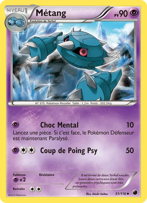 Métang — Carte Pokémon 51 Glaciation Plasma