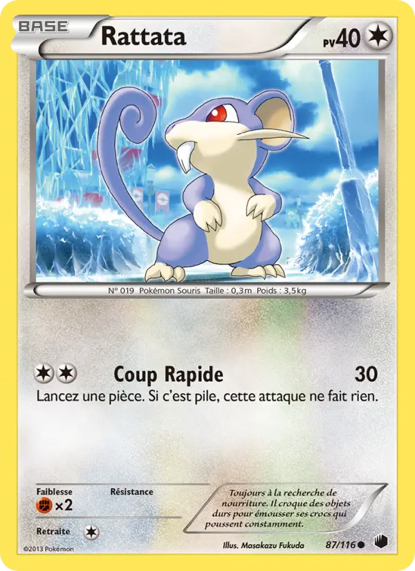Rattata — Carte Pokémon 87 Glaciation Plasma