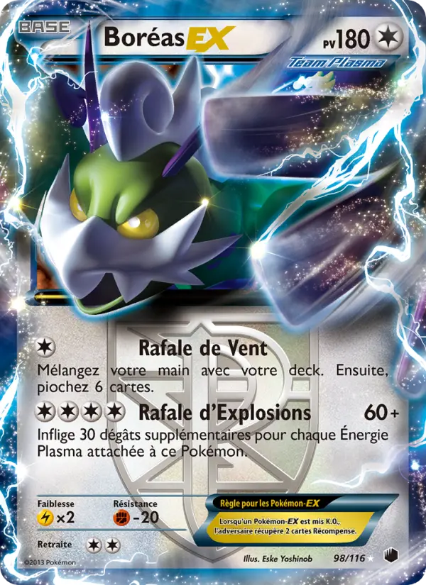 Boréas-EX — Carte Pokémon 98 Glaciation Plasma