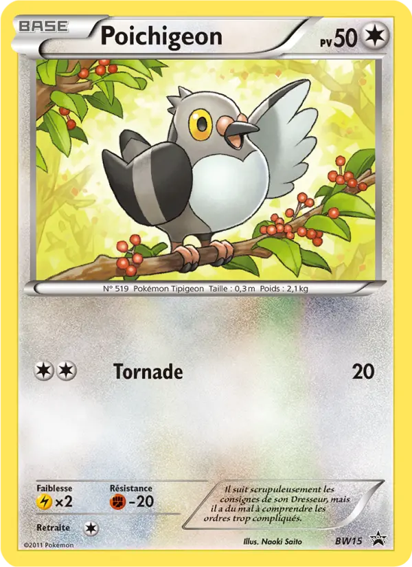 Poichigeon — Carte Pokémon BW15 Promo BW