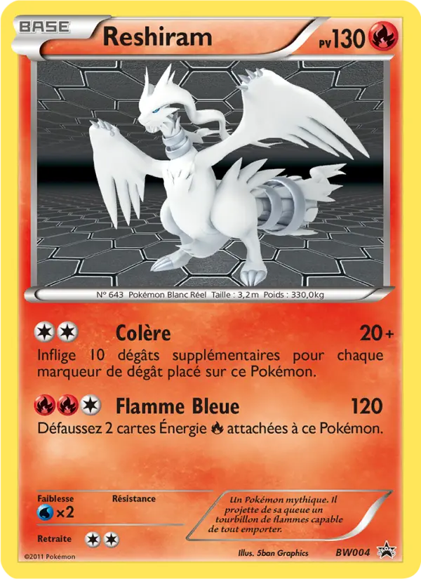 Reshiram — Carte Pokémon BW04 Promo BW