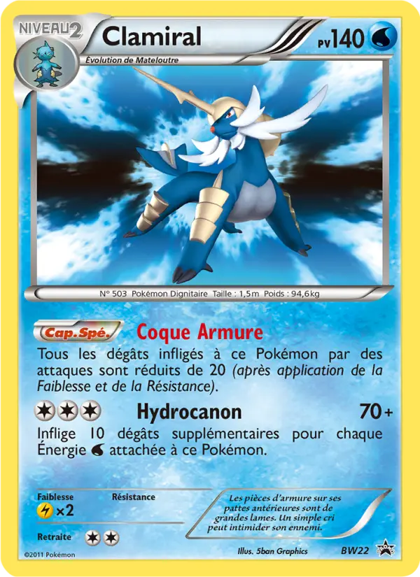 Clamiral — Carte Pokémon BW22 Promo BW