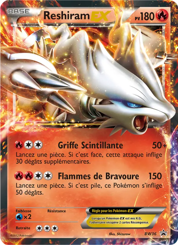 Reshiram ex — Carte Pokémon BW36 Promo BW