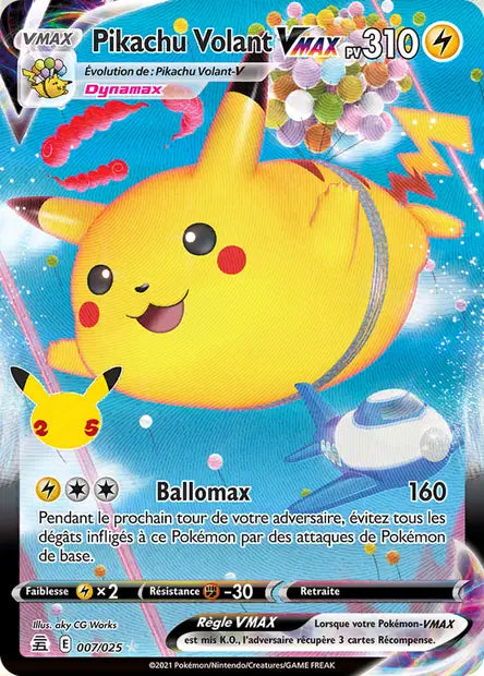 Pikachu Volant VMAX — Carte Pokémon 7 Célébrations