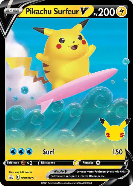 Pikachu Surfeur V — Carte Pokémon 8 Célébrations