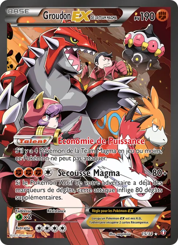 Groudon-EX de la Team Magma — Carte Pokémon 15 Double Danger