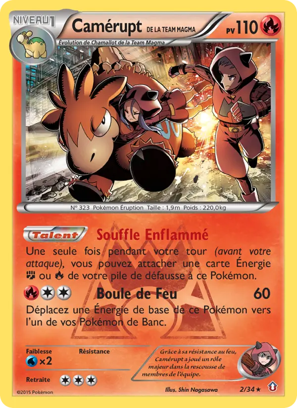 Camérupt de la Team Magma — Carte Pokémon 2 Double Danger