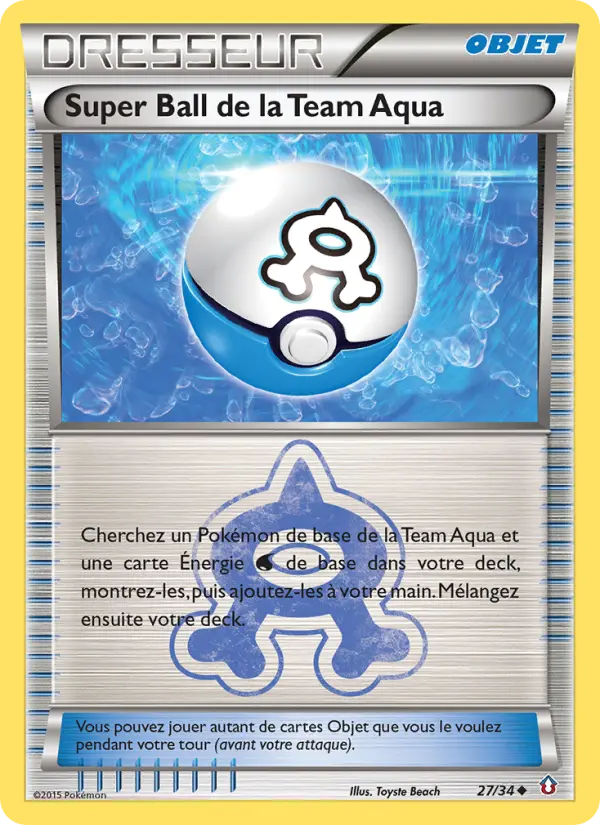 Super Ball de la Team Aqua — Carte Pokémon 27 Double Danger
