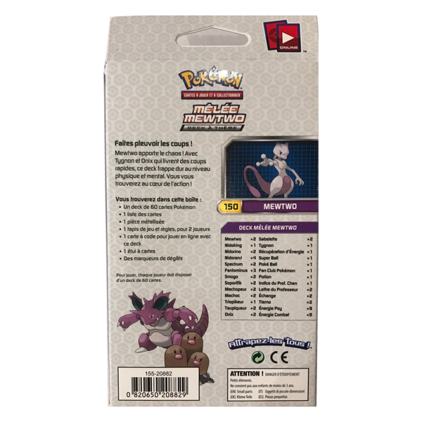 Deck à thème - Évolutions / Mêlée Mewtwo, dos de la boîte