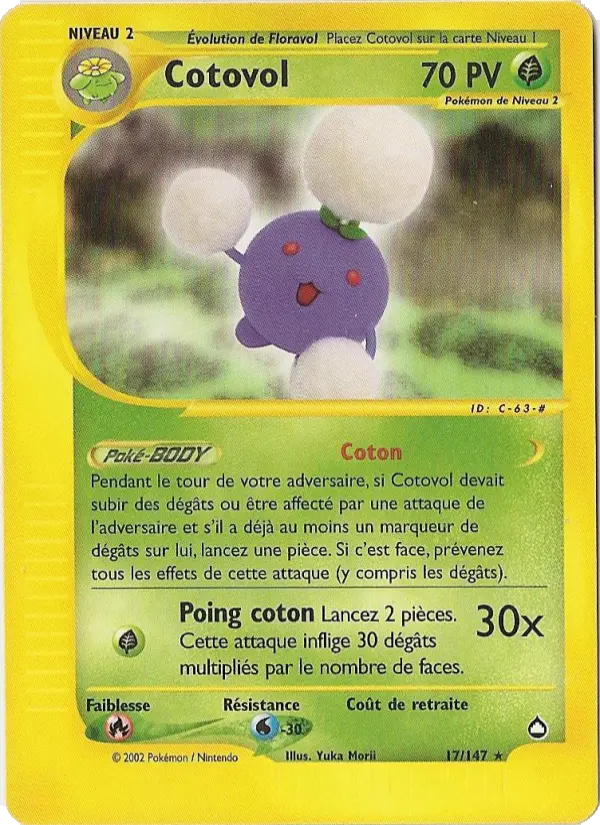 Cotovol — Carte Pokémon 17 Aquapolis