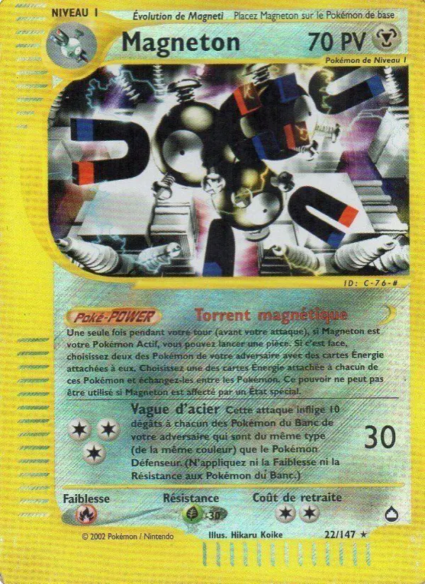 Magneton — Carte Pokémon 22 Aquapolis