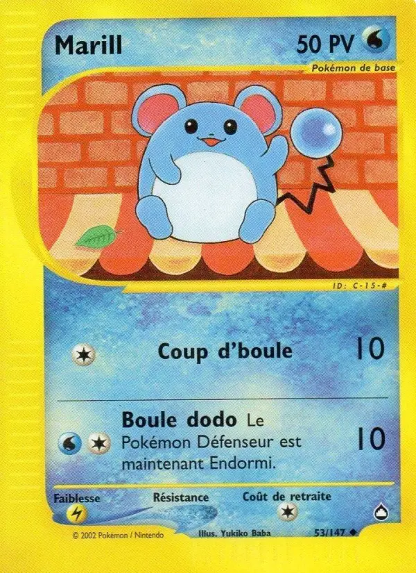 Marill — Carte Pokémon 53 Aquapolis