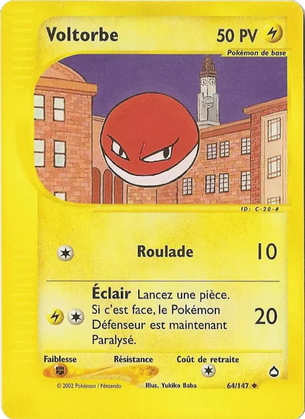 Voltorbe — Carte Pokémon 64 Aquapolis