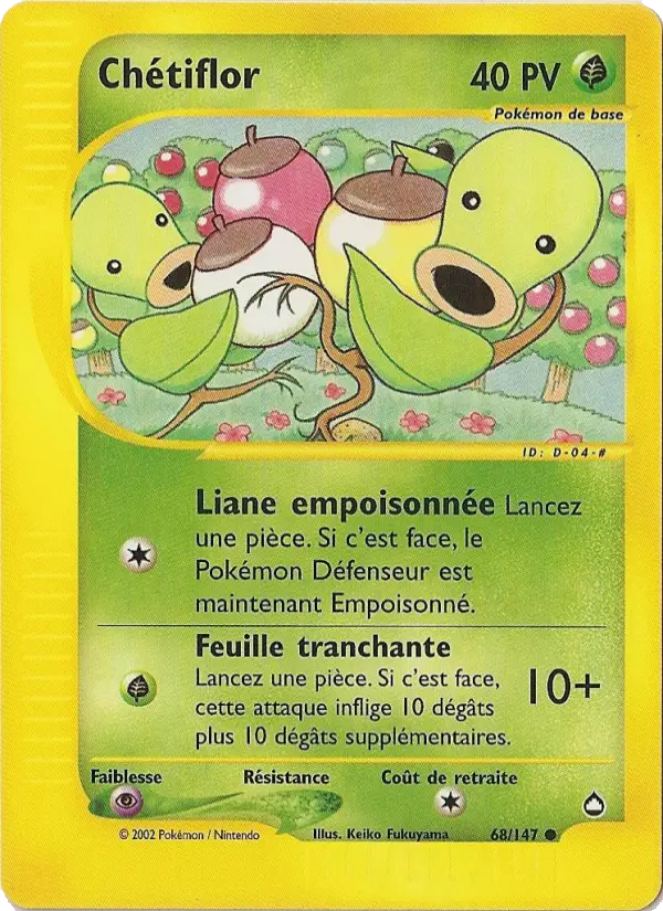 Chétiflor — Carte Pokémon 68 Aquapolis