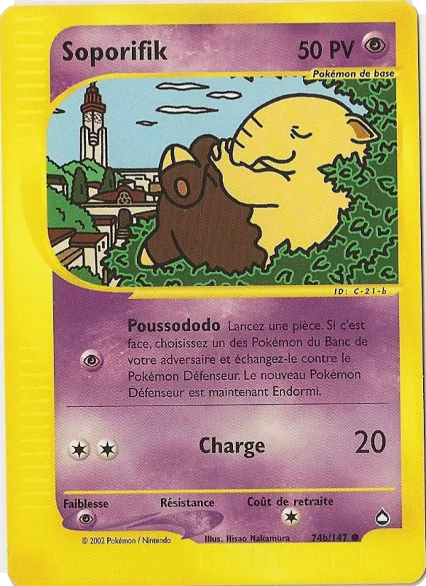 Soporifik — Carte Pokémon 74b Aquapolis