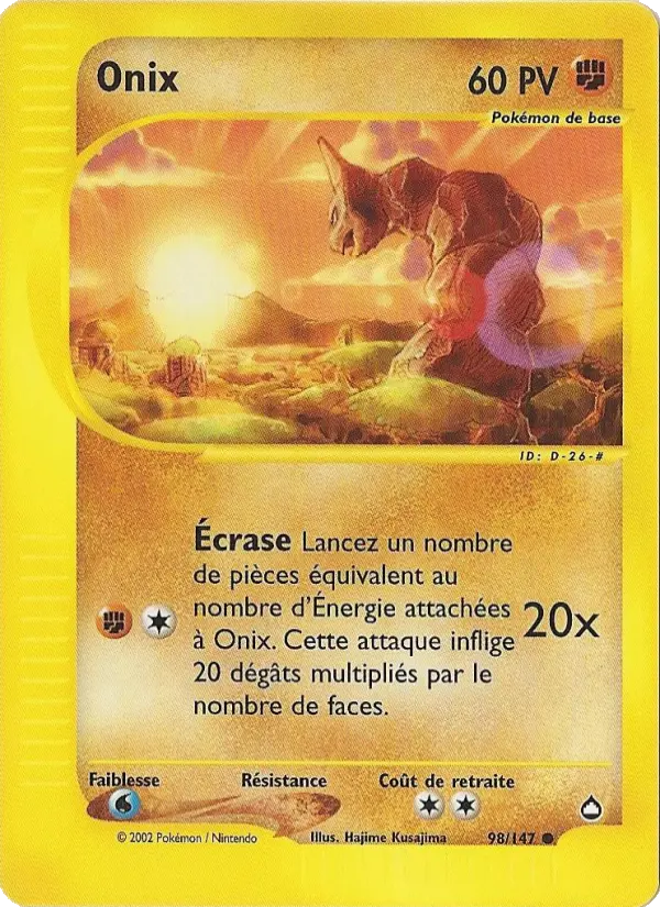 Onix — Carte Pokémon 98 Aquapolis