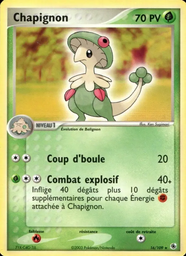 Chapignon — Carte Pokémon 16 EX Rubis & Saphir