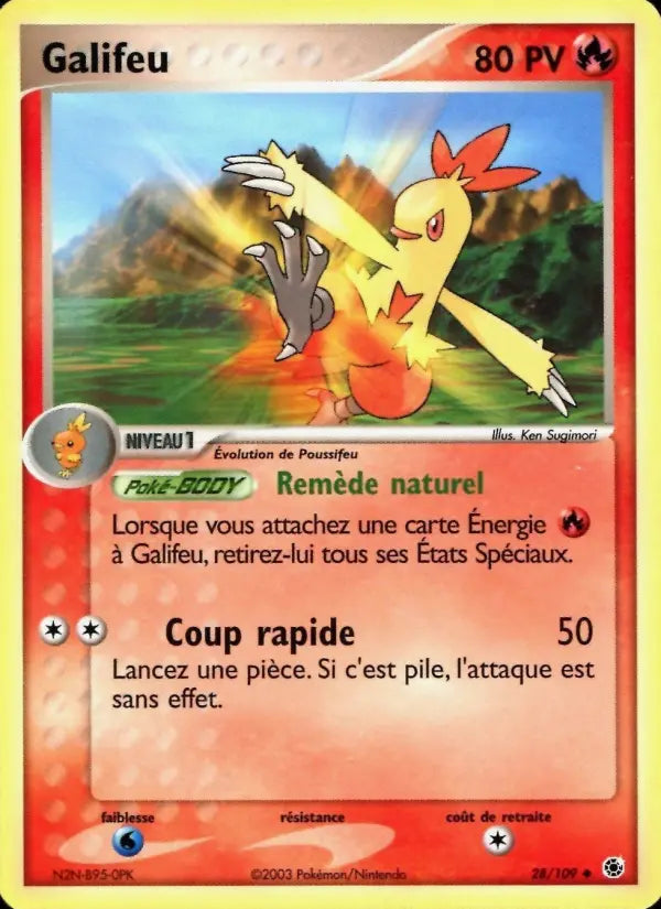 Galifeu — Carte Pokémon 28 EX Rubis & Saphir