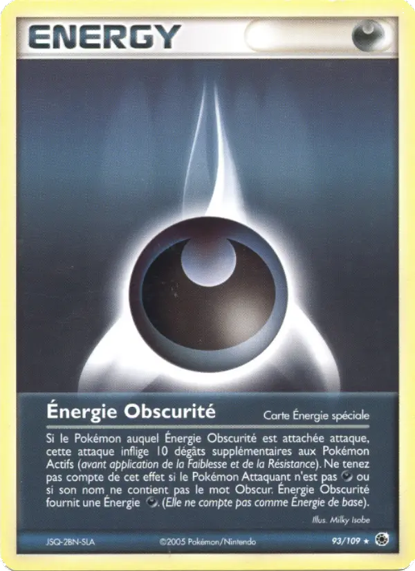 Énergie Obscurité — Carte Pokémon 93 EX Rubis & Saphir