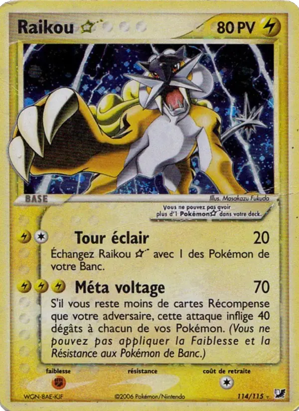 Raikou ☆ — Carte Pokémon 114 EX Forces Cachées