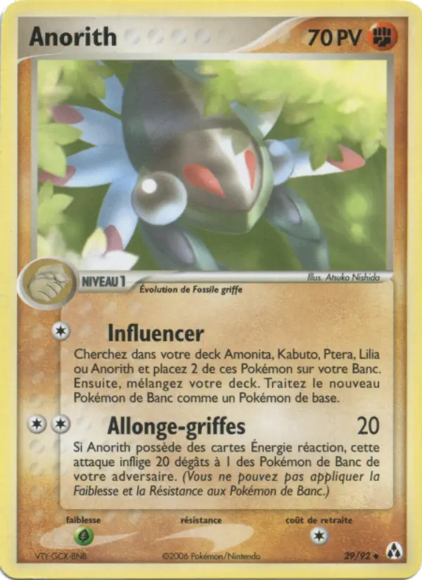 Anorith — Carte Pokémon 29 EX Créateurs de légendes
