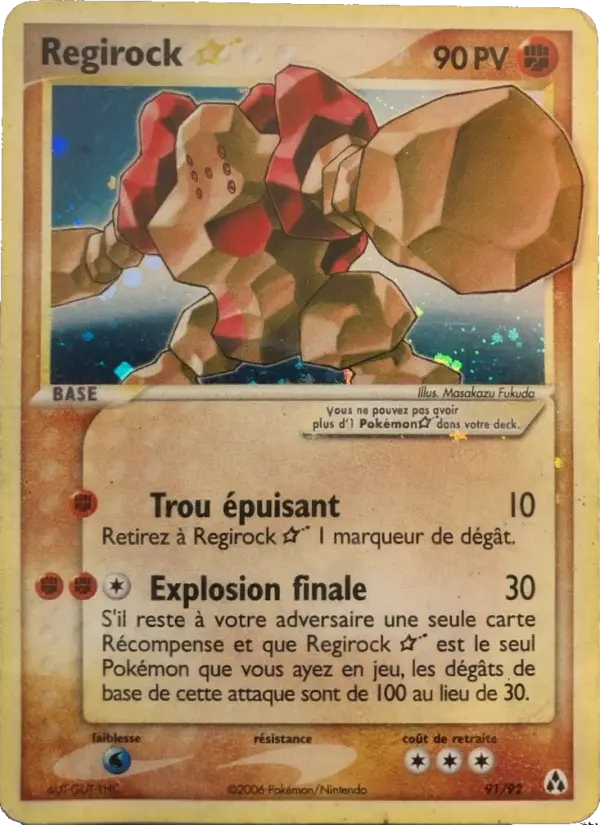 Regirock ☆ — Carte Pokémon 91 EX Créateurs de légendes