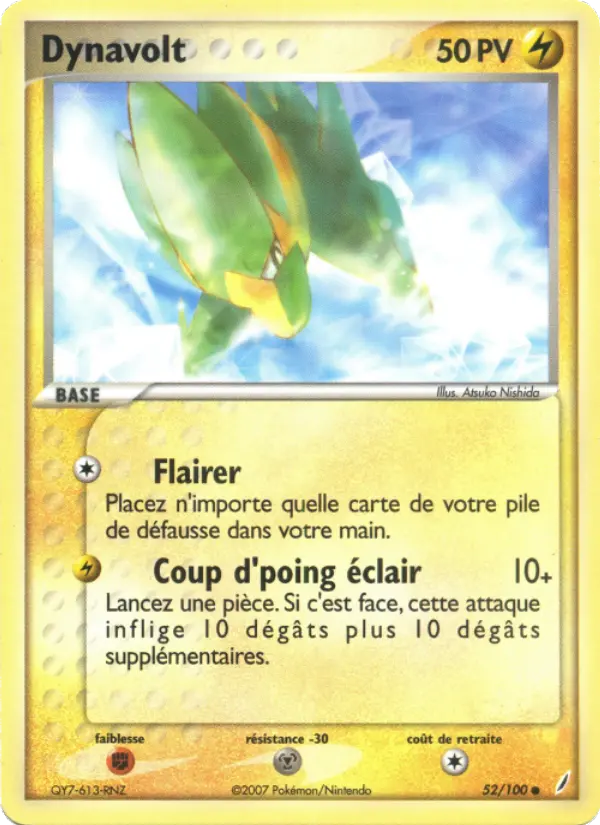 Dynavolt — Carte Pokémon 52 EX Gardiens de Cristal