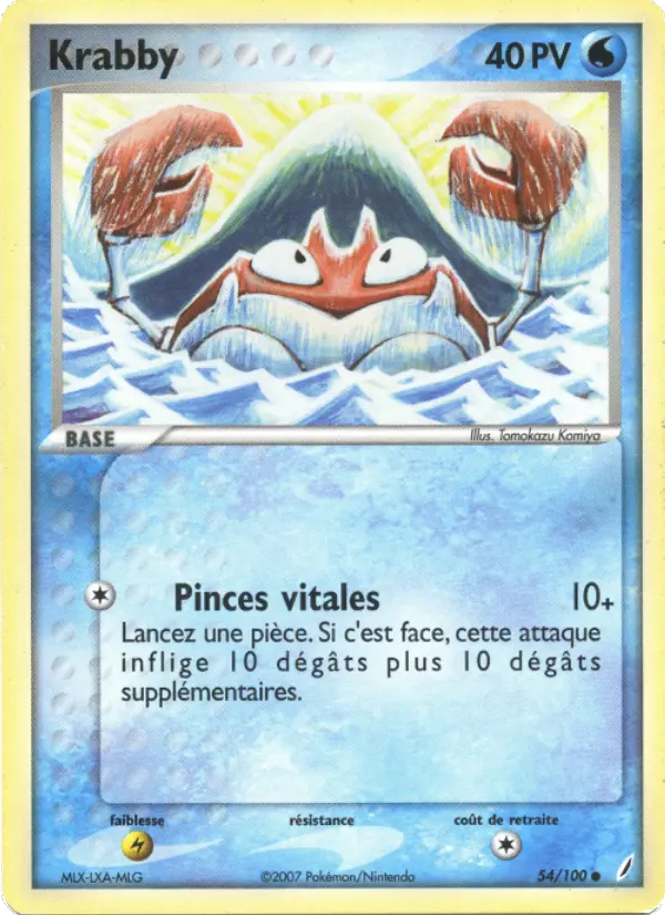 Krabby — Carte Pokémon 54 EX Gardiens de Cristal