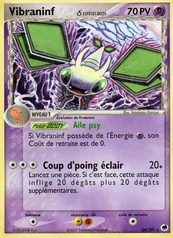 Vibraninf δ — Carte Pokémon 24 EX Île des Dragons
