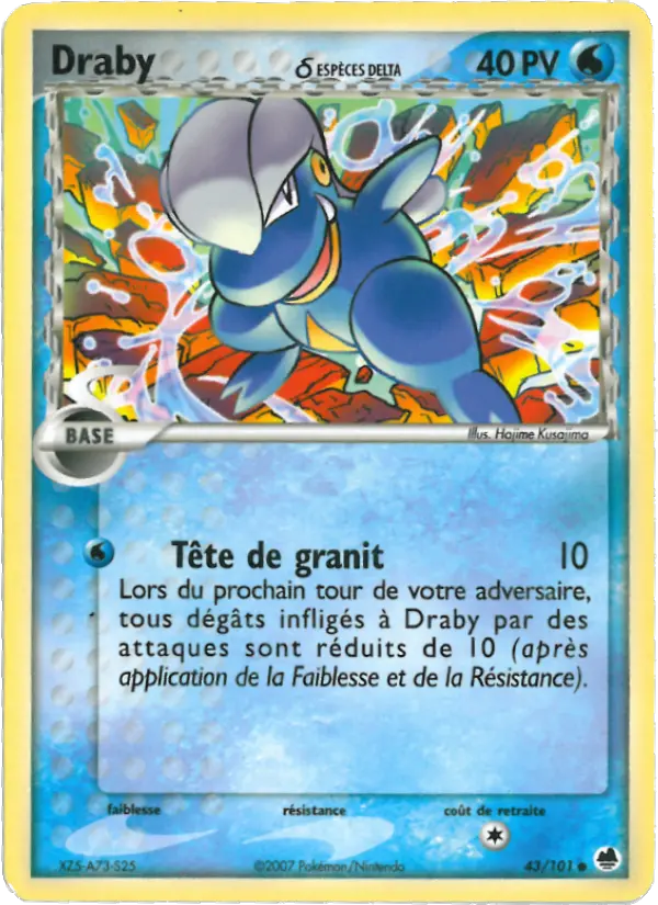 Draby δ — Carte Pokémon 43 EX Île des Dragons