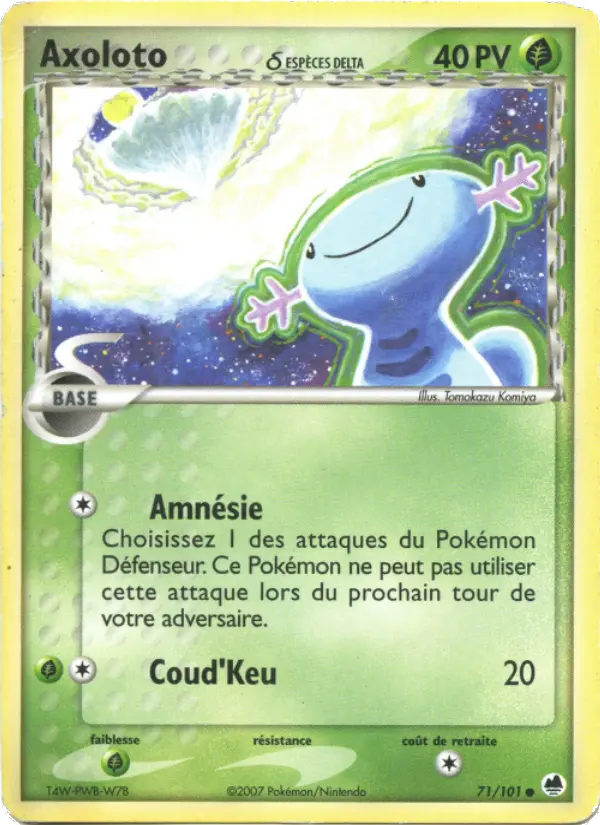 Axoloto δ — Carte Pokémon 71 EX Île des Dragons