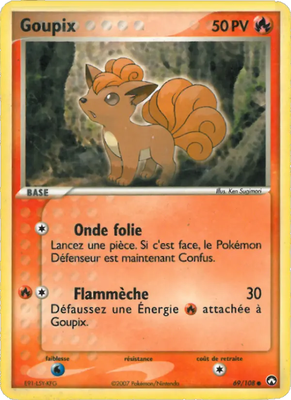Goupix — Carte Pokémon 69 EX Gardiens du Pouvoir
