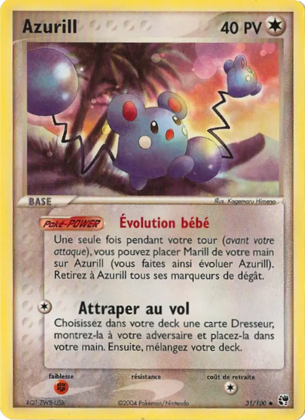 Azurill — Carte Pokémon 31 EX Tempête de sable