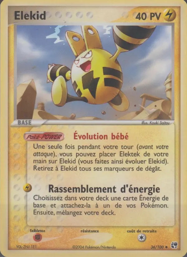 Elekid — Carte Pokémon 36 EX Tempête de sable
