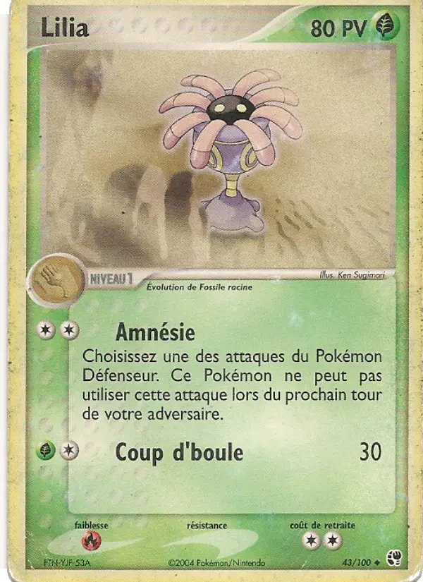 Lilia — Carte Pokémon 43 EX Tempête de sable