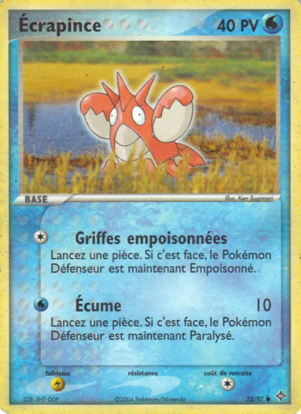 Écrapince — Carte Pokémon 52 EX Dragon