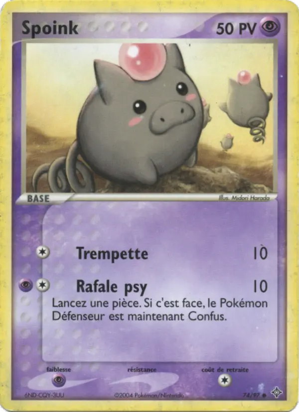 Spoink — Carte Pokémon 74 EX Dragon