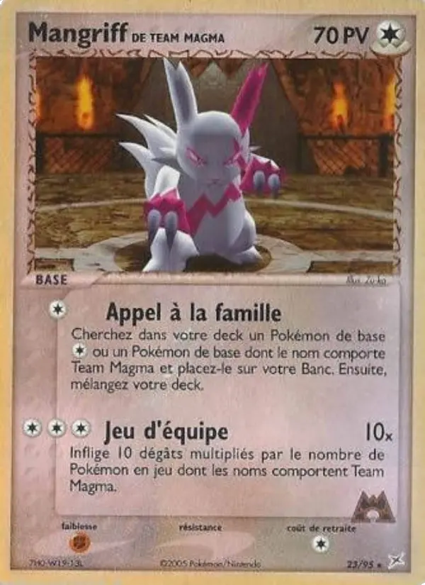 Mangriff de Team Magma — Carte Pokémon 23 EX Team Magma vs Team Aqua