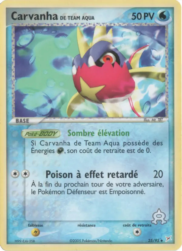 Carvanha de Team Aqua — Carte Pokémon 25 EX Team Magma vs Team Aqua