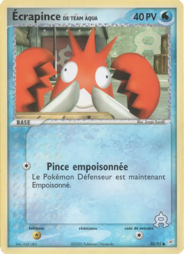 Écrapince de Team Aqua — Carte Pokémon 50 EX Team Magma vs Team Aqua