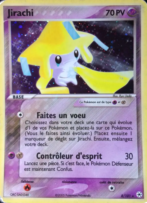 Jirachi — Carte Pokémon 8 EX Légendes Oubliées