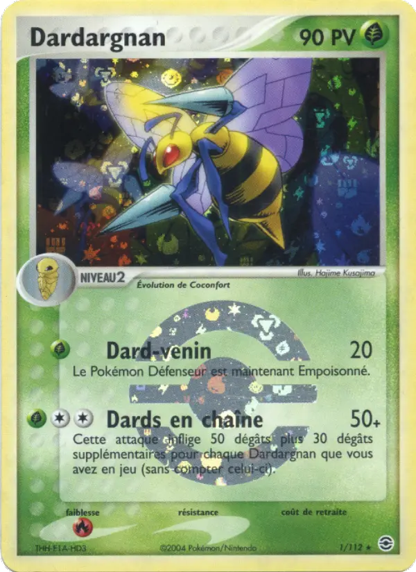 Dardargnan — Carte Pokémon 1 EX Rouge Feu & Vert Feuille