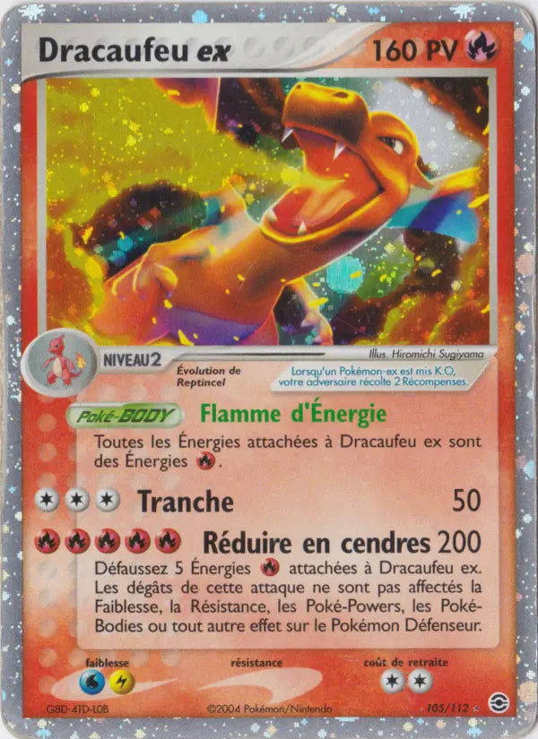 Dracaufeu ex — Carte Pokémon 105 EX Rouge Feu & Vert Feuille